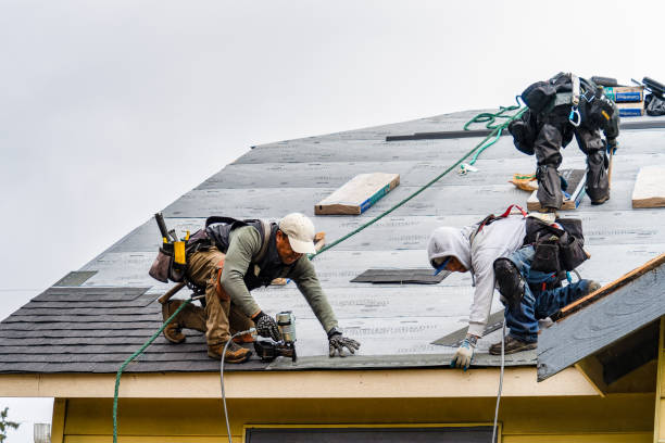 Professional Gutter Installation technician working in Rochester, WI